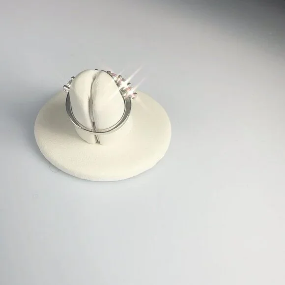 Cubic Zirconia Silver Tone Band Ring Size 10 - Picture 10 of 15